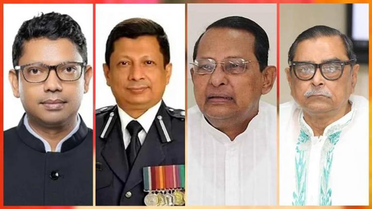 সাবেক টেলিযোগাযোগ ও তথ্যপ্রযুক্তি প্রতিমন্ত্রী জুনায়েদ আহমেদ পলক, সাবেক আইজিপি চৌধুরী আবদুল্লাহ আল মামুন, জাতীয় সমাজতান্ত্রিক দলের (জাসদ) সভাপতি হাসানুল হক ইনু, ও বাংলাদেশের ওয়ার্কার্স পার্টির সভাপতি রাশেদ খান মেনন (বাঁ থেকে)।