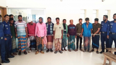 লালমোহনে গরুচোর চক্রের ১১জন আটক: ৫টি গরু উদ্ধার