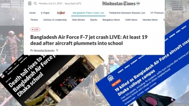 বিশ্ব গণমাধ্যমে বাংলাদেশের মর্মান্তিক বিমান বিধ্বস্তের খবর