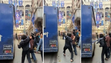 পলকের প্রিজনভ্যানে ডিম নিক্ষেপ ইনকিলাব মঞ্চের নেতাকর্মীদের